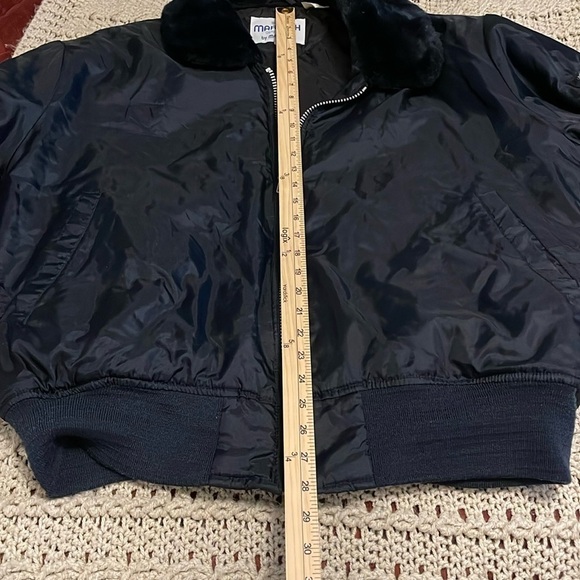 Martin’s Flight Jacket‎ Navy Blue Nylon Faux Fur collar, Full Zip, men’s Sz XL - Picture 1 of 16